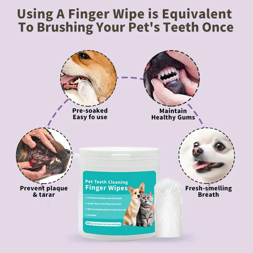 Pet Smile Finger Wipes